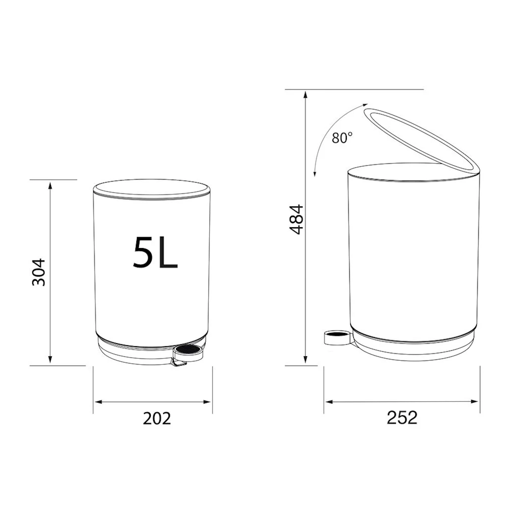 Sealskin Mind pedalbøtte 5 l, hvit matt Sealskin Mind pedalbøtte 5 l, hvit matt