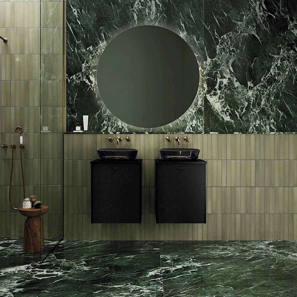 Moon 120 rundt speil med lys/antidugg Moon 120 rundt speil med lys/antidugg